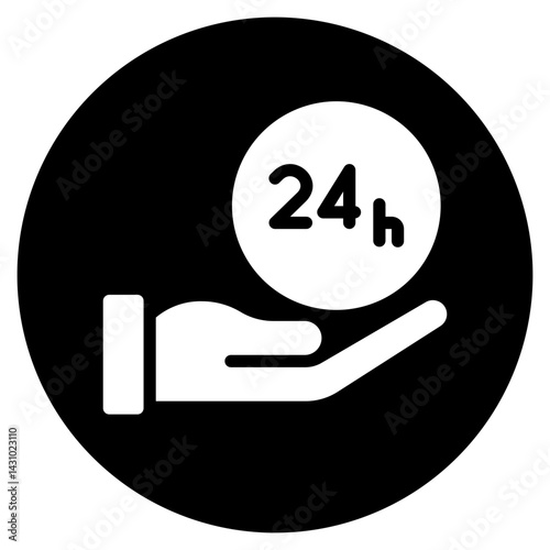 24 hours glyph icon