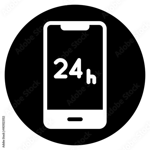 24 hours glyph icon