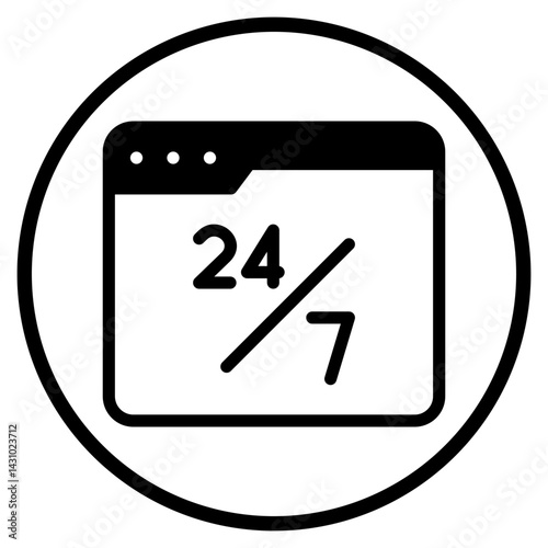 24 hours glyph icon