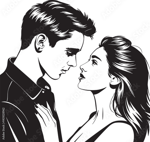 Couple Embracing Intimately With Affection And Love