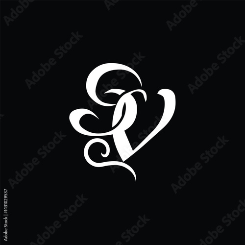 Initial letter sv logo design