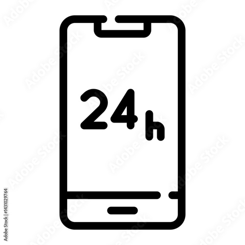 24 hours line icon