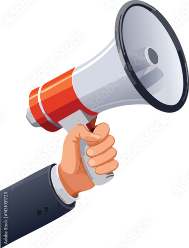 Hand Holding Megaphone - Announcement Vector Icon for Marketing Campaigns & Public Event Promotions