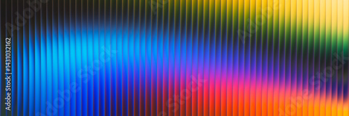 Fractal glass texture pulses with vibrant colorful waves. Bold and dynamic design blending bright colors and geometry visuals. Abstract shapes flow with radiant light full of energy and rhythm. Vector
