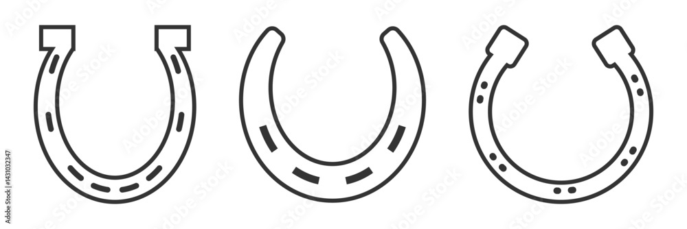 Obraz premium horseshoe silhouette simple flat vector