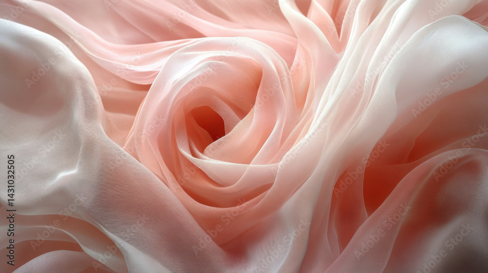 Soft flowing chiffon silk fabric delicate texture pink elegant smooth creating waves draping light airy background textile fashion design luxury material romantic feminine layering softness sheer Soft flowing chiffon silk fabric delicate texture pink elegant smooth creating waves draping light airy background textile fashion design luxury material romantic feminine layering softness sheer