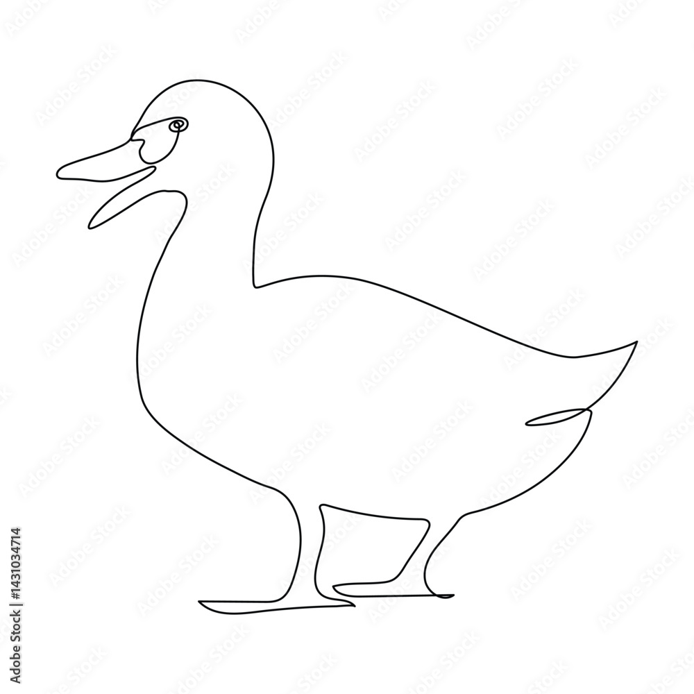 Fototapeta premium Duck continuous single line minimalist design, the best use for logo banner premium vector