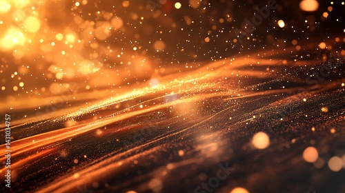 Digital transformation visualization with flowing particles and light beams