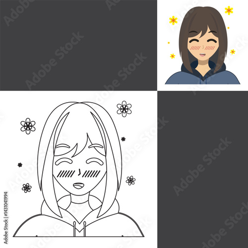 a young woman with her expression vector image