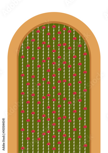 Rose with White Korvai Hanging design with oval shape panel