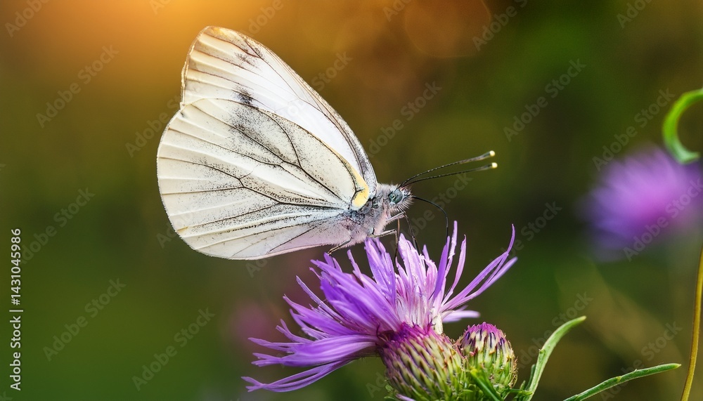 pieris brassicae the large white butterfly perched on a vibrant purple wildflower in nature pieris brassicae the large white butterfly perched on a vibrant purple wildflower in nature