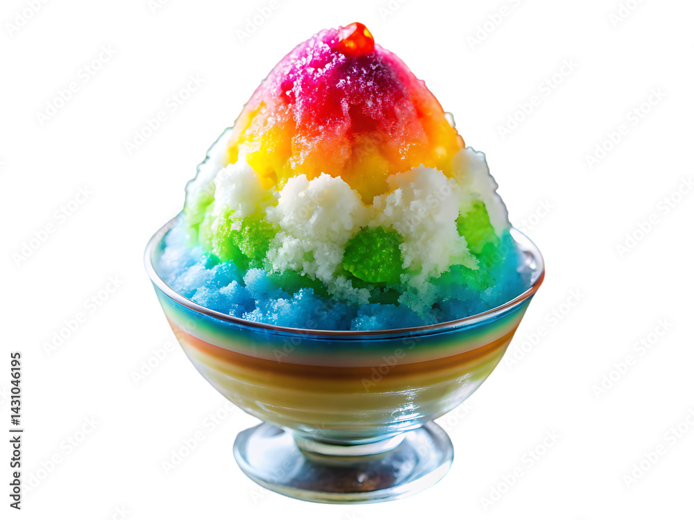 Rainbow Shaved Ice: Delicious Dessert Recipe and Colorful Food Photography