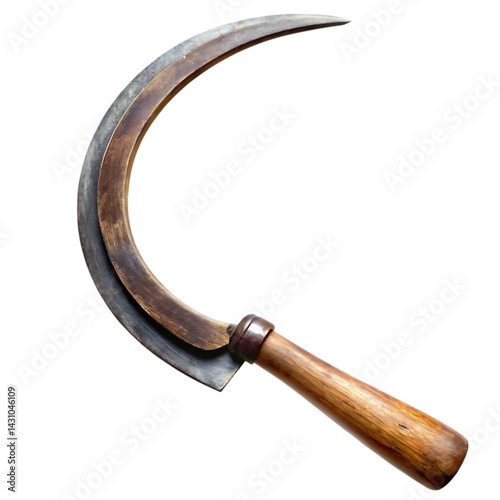 Obraz na płótnie Vintage Sickle: Antique Farming Tool Image w salonie