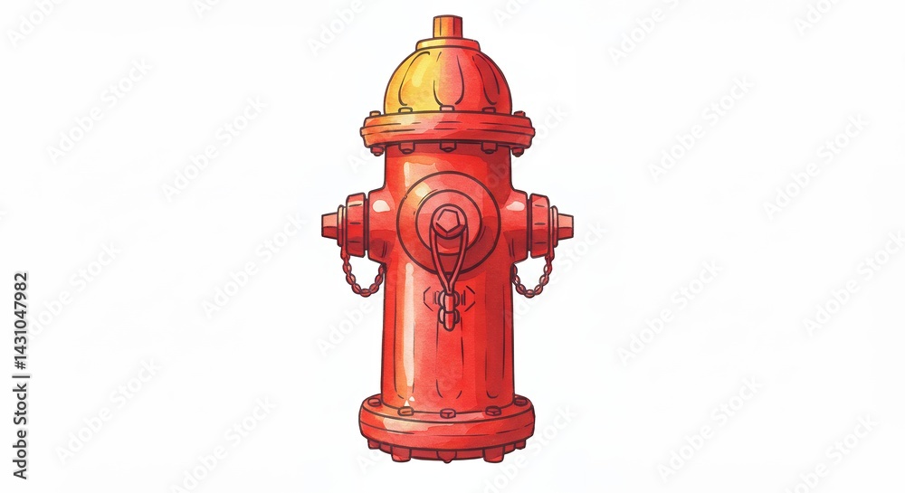 Red fire hydrant illustration graphic design Red fire hydrant illustration graphic design