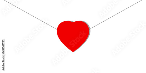 Valentine red heart icon. Heart shape Isolated on white background.