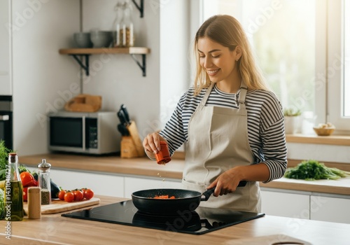 Wallpaper Mural Woman cooking food in kitchen Torontodigital.ca