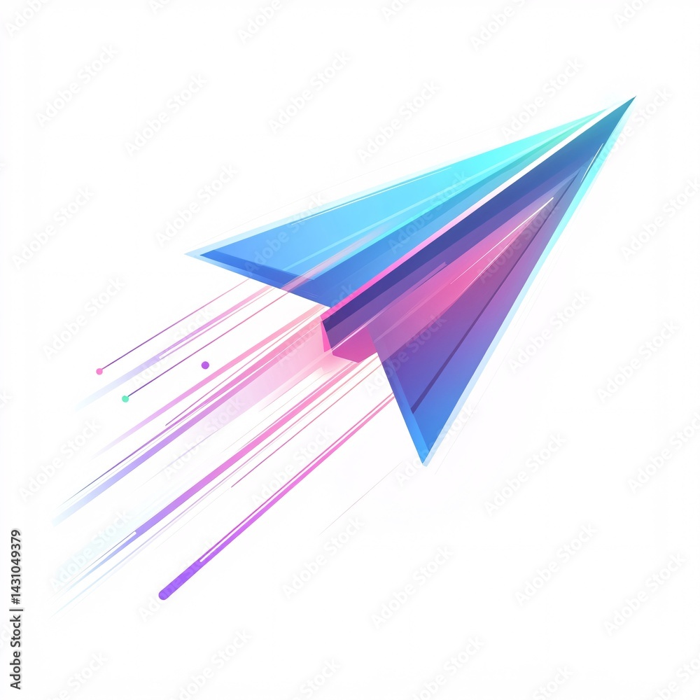 Creative logo representing messaging apps with a flying paper plane Creative logo representing messaging apps with a flying paper plane