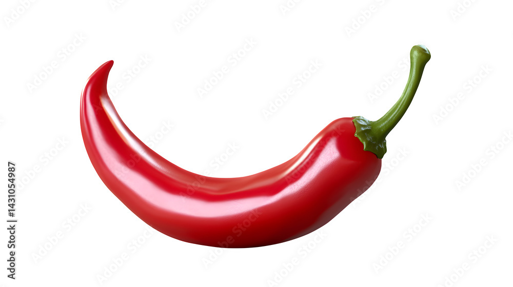 Shiny red chili pepper with a green stem, symbolizing spice and bold flavors. Isolated on a transparent background. Shiny red chili pepper with a green stem, symbolizing spice and bold flavors. Isolated on a transparent background.