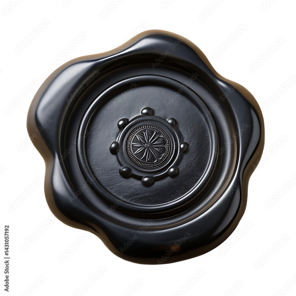 Black Wax Seal Stock Photo: High-Resolution Image for Design Projects