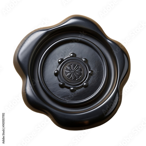 Obraz na płótnie Black Wax Seal Stock Photo: High-Resolution Image for Design Projects w salonie