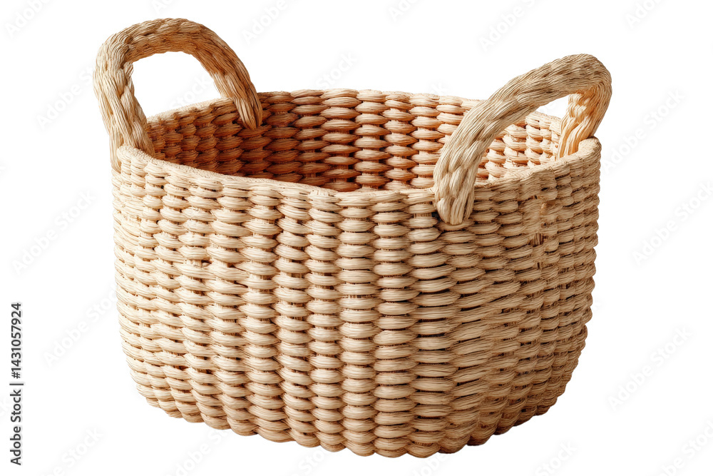 Obraz premium Woven Storage Basket with Handles for Home Organization and Decor
