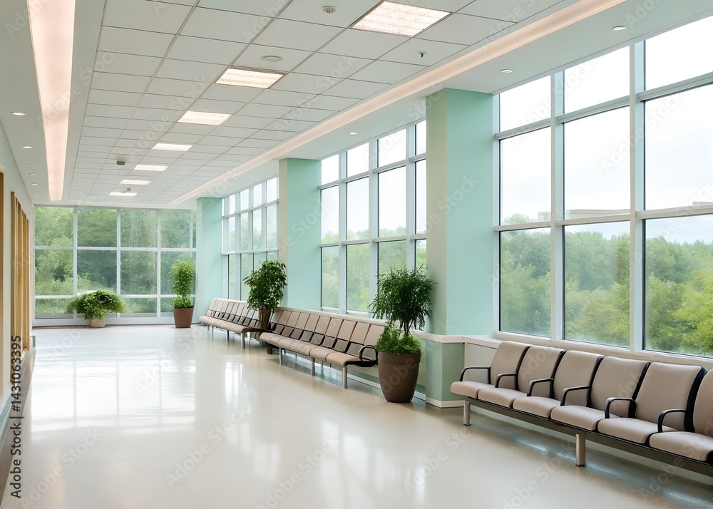 Serene Modern Hospital Waiting Area A Vision of Calm and Cleanliness