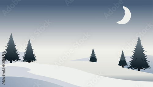 A winter landscape scene.