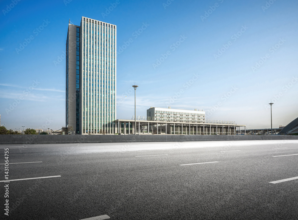 Sleek Modern Architecture Against a Bright Blue Sky