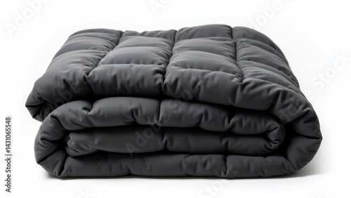 Folded Gray Weighted Blanket On White