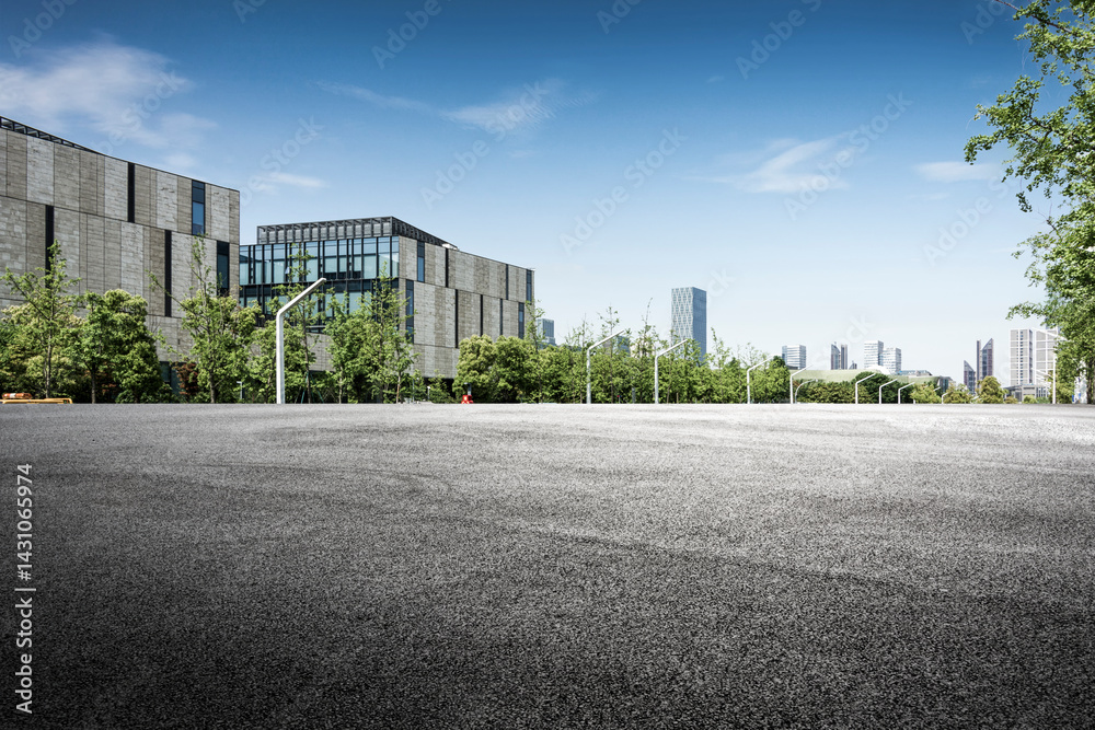 Modern Urban Landscape Featuring Architectural Elements and Open Space