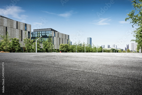 Obraz na płótnie Modern Urban Landscape Featuring Architectural Elements and Open Space w salonie