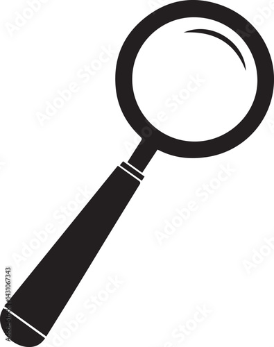 Simple Black and White Magnifying Glass Icon
