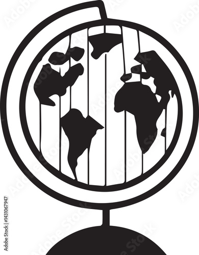  Simple Globe Silhouette Vector Illustration