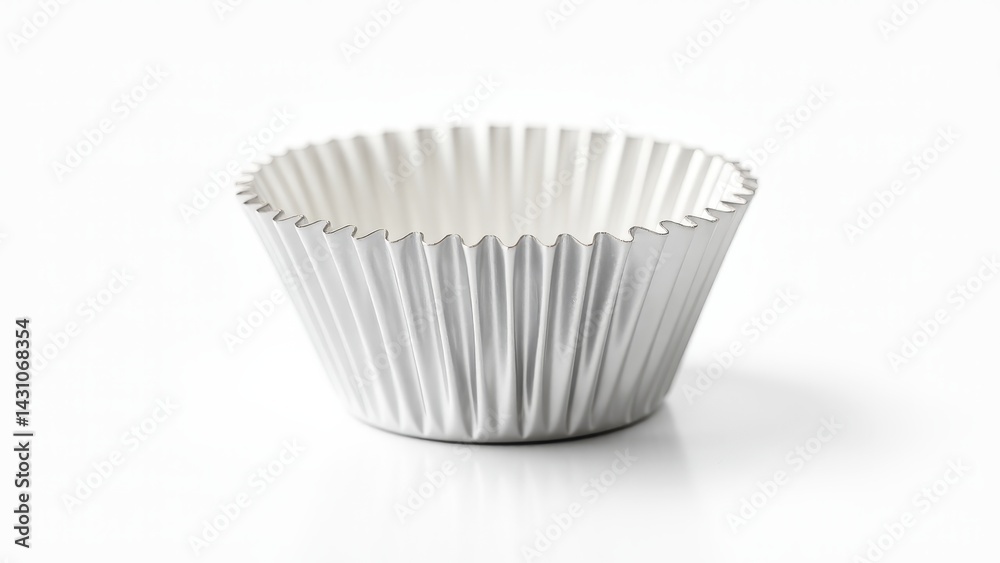 Single White Baking Cup On White Single White Baking Cup On White