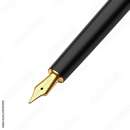 Wallpaper Mural Elegant Black Fountain Pen with Gold Nib Closeup Torontodigital.ca