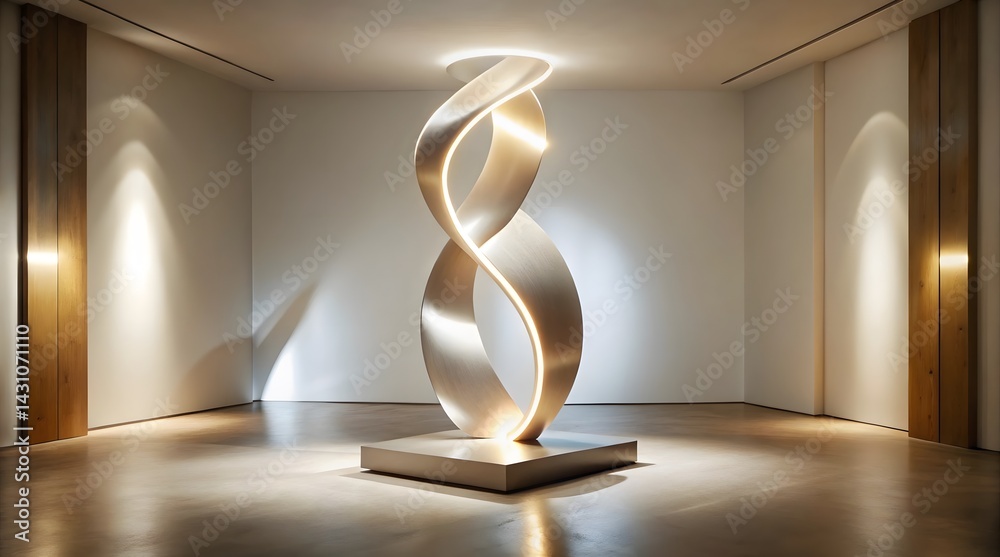 Abstract Metal Sculpture in Modern Interior