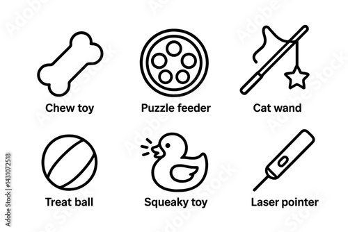 The icons feature a chew toy and a tug rope for pets