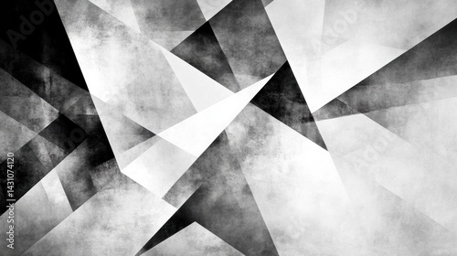 Obraz na płótnie Exploring Abstract Cubism With Geometric Shapes in Black and White Fragmented Art Design Generative AI w salonie