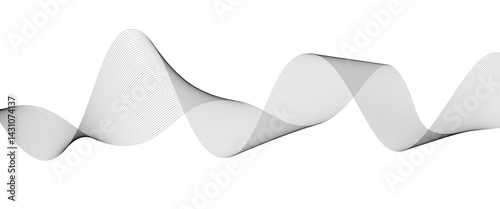 Set of wave of the black lines. Abstract wavy stripes on transparent background. set of abstract wave element