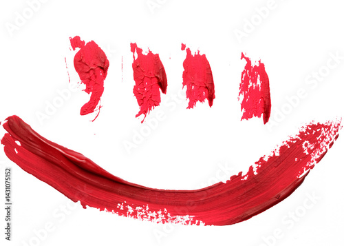 Vibrant strokes of red create a joyful expression