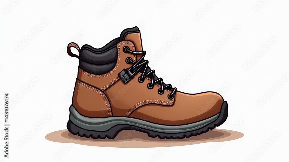 Brown Hiking Boot Isolated on White Brown Hiking Boot Isolated on White