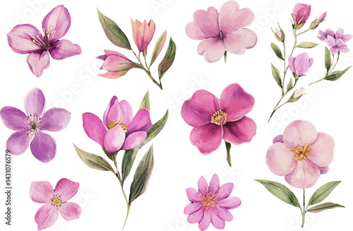 seamless pattern with pink lilies