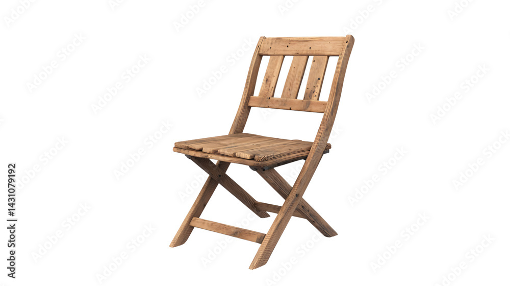 Modern Wooden Chair Isolated on Transparent Background for Interior Design Projects