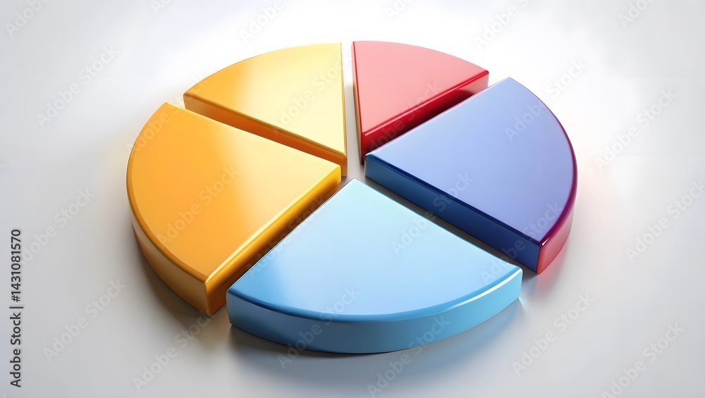 3D Pie Chart Segmentation Data Visualization