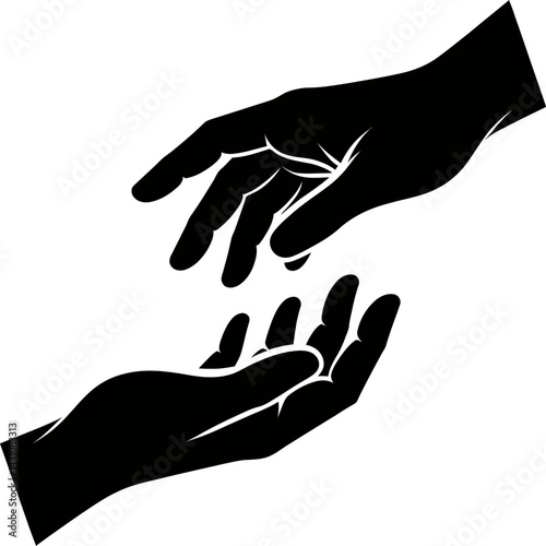 Reaching Out A Silhouette Illustration of Helping Hands