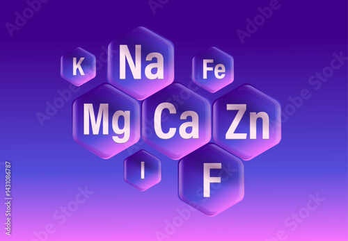 Set of microelements (minerals) useful for human health
