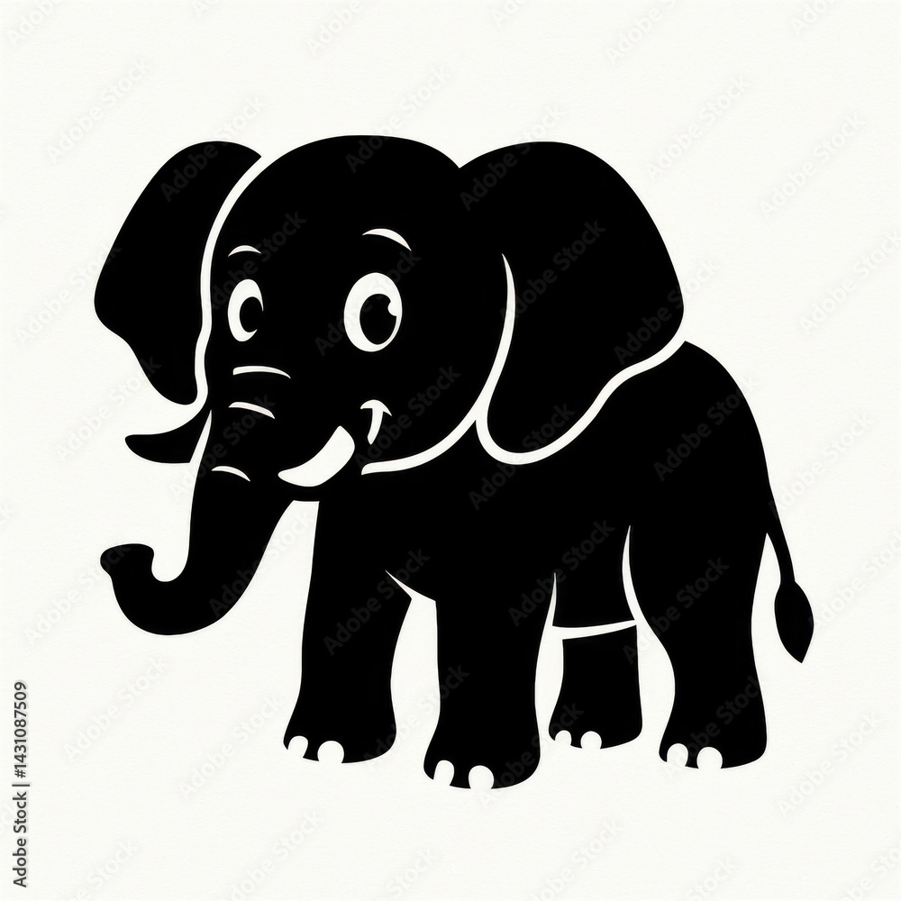Black silhouette of a elephant Black silhouette of a elephant