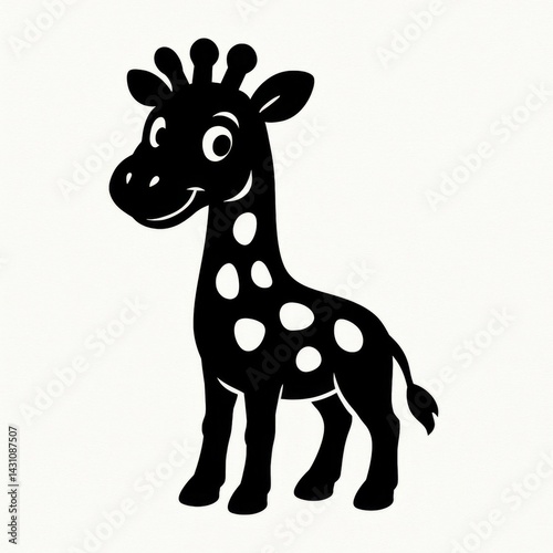 Black silhouette of a giraffe
