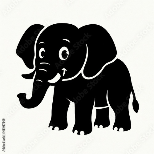 Black silhouette of a elephant