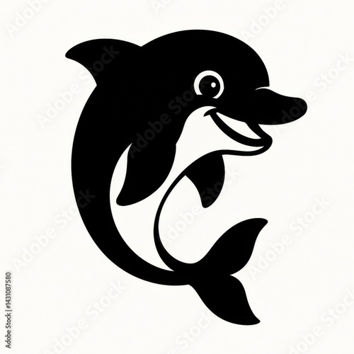 Black silhouette of a dolphin